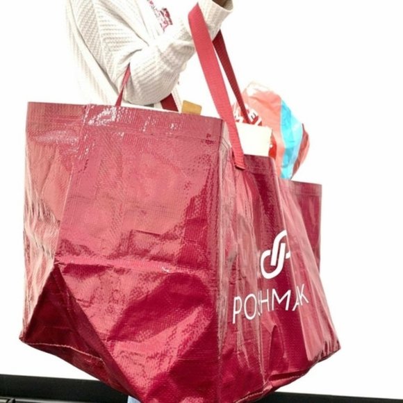 Poshmark Oversized Bag Double Handle Tote Large Maroon - Picture 8 of 10